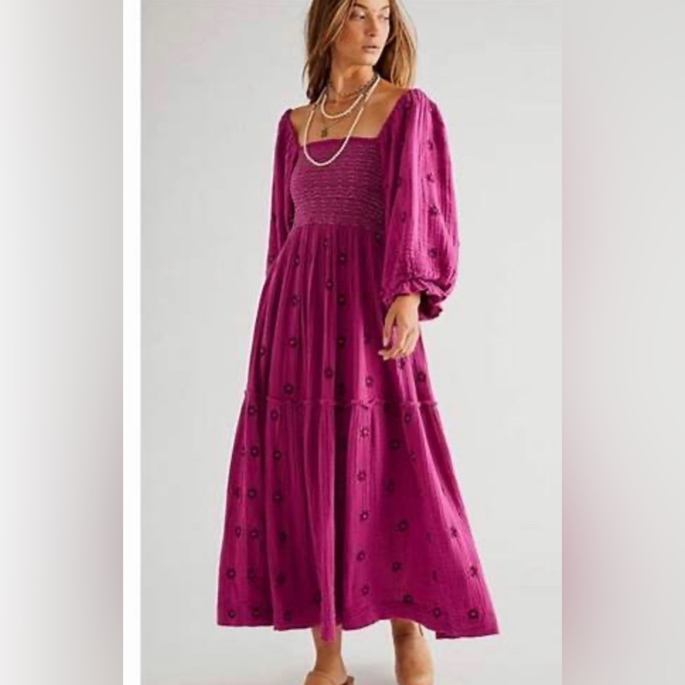 Free People Dahlia Embroidered Maxi Dress